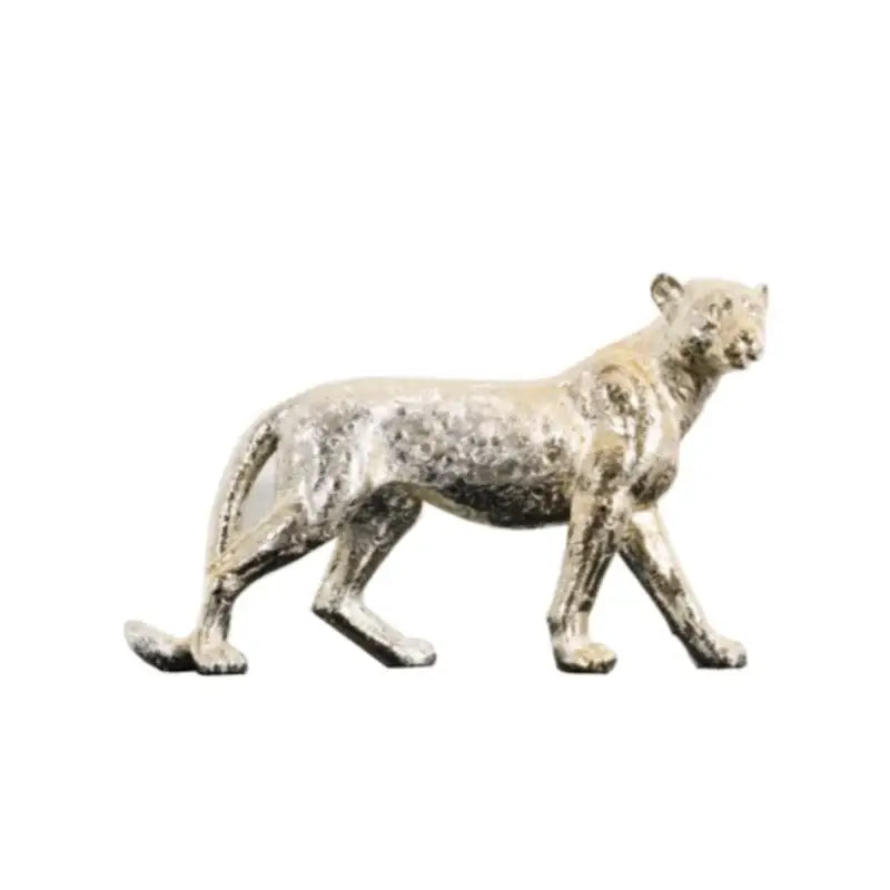 Gold Silver Leopard Sculpture