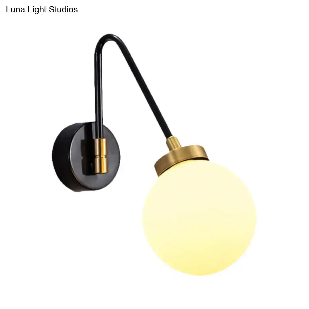Black Brass Opal Glass Sconce
