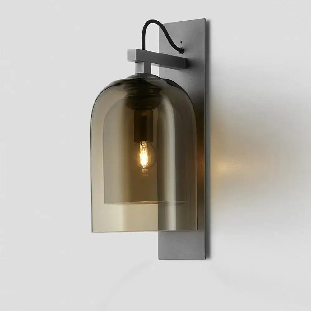 Black Smoked Glass Sconce