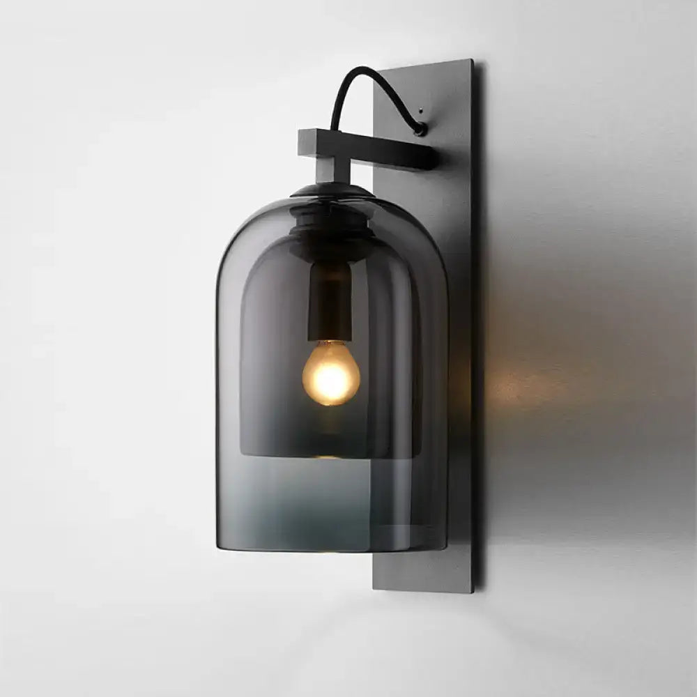 Black Smoked Glass Sconce