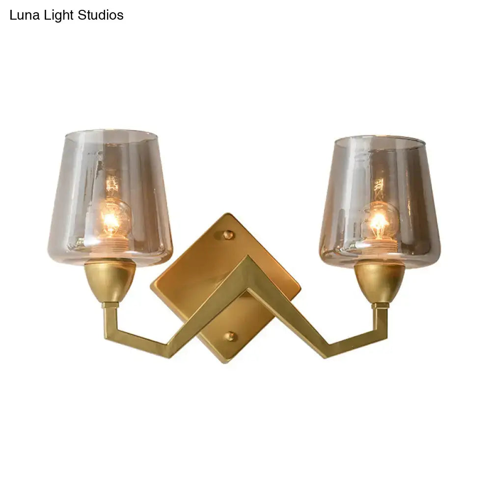 Brass Truncated Cone Glass Wall Lamp