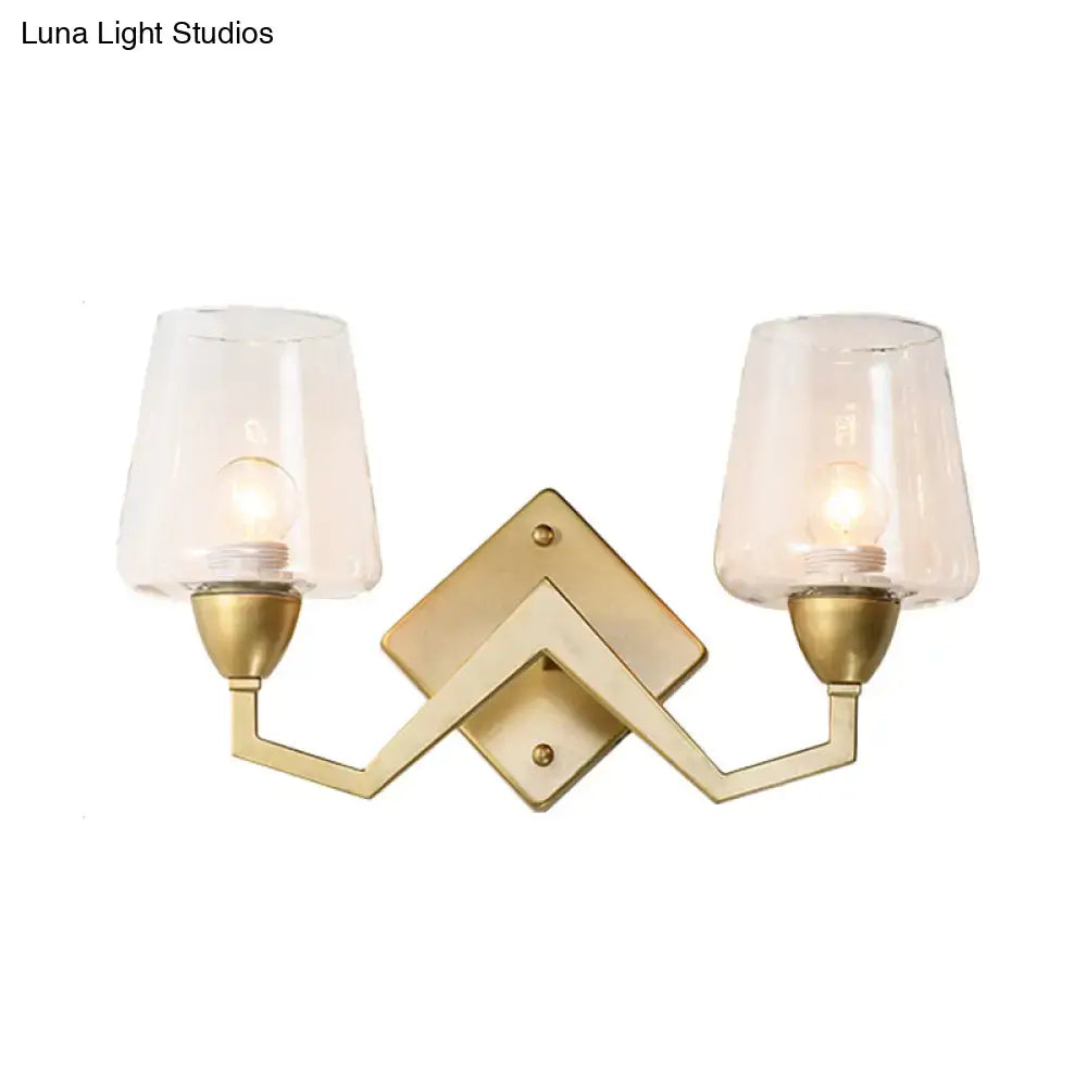 Brass Truncated Cone Glass Wall Lamp