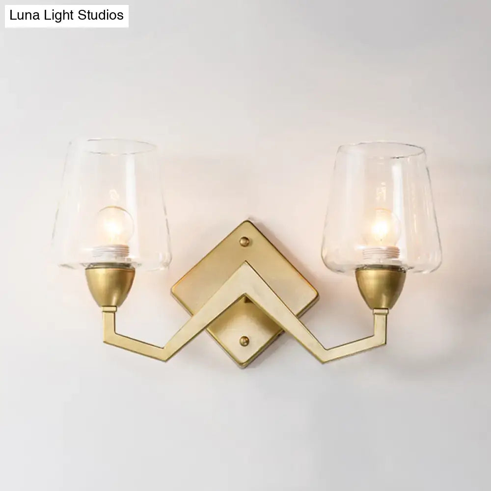 Brass Truncated Cone Glass Wall Lamp