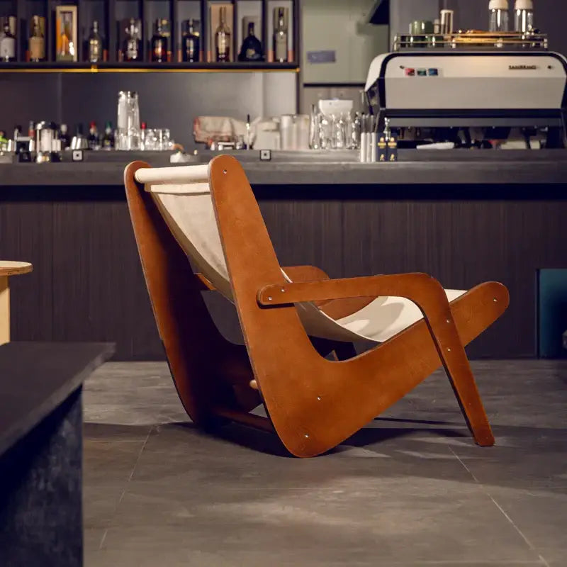 Brown Canvas Recliner Chair