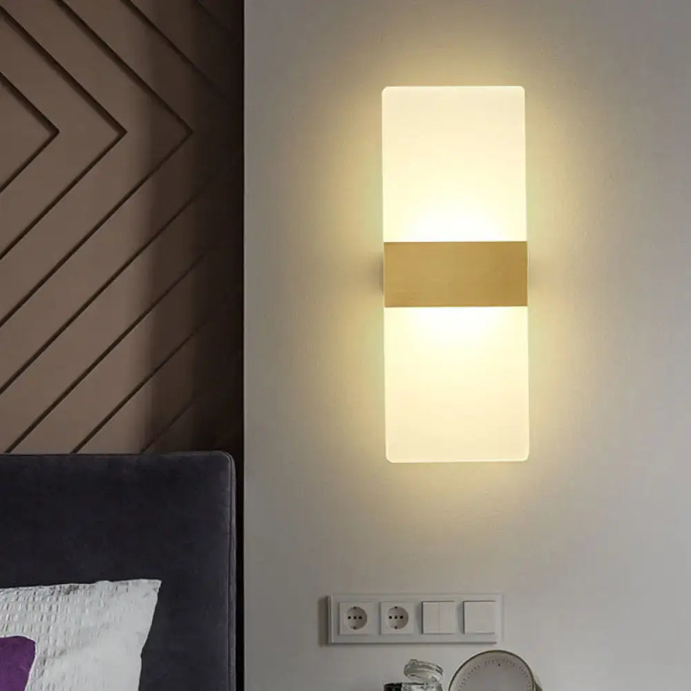 Gold Acrylic Direct-Wired Wall Sconce