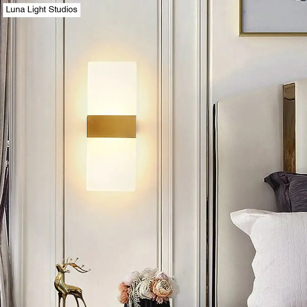 Gold Acrylic Direct-Wired Wall Sconce