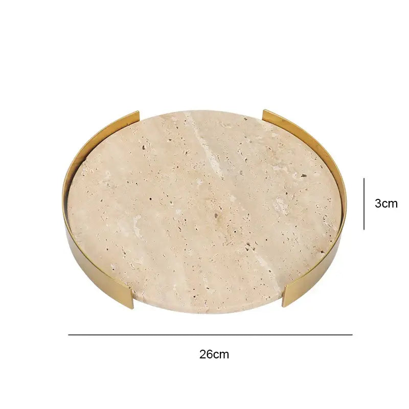 Travertine Marble Serving Tray 26cm