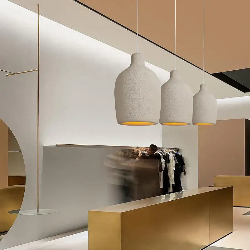 Beige Cement Chandelier Light