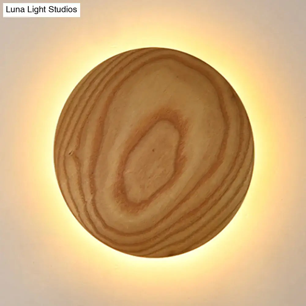 Beige Wood Wall Sconce