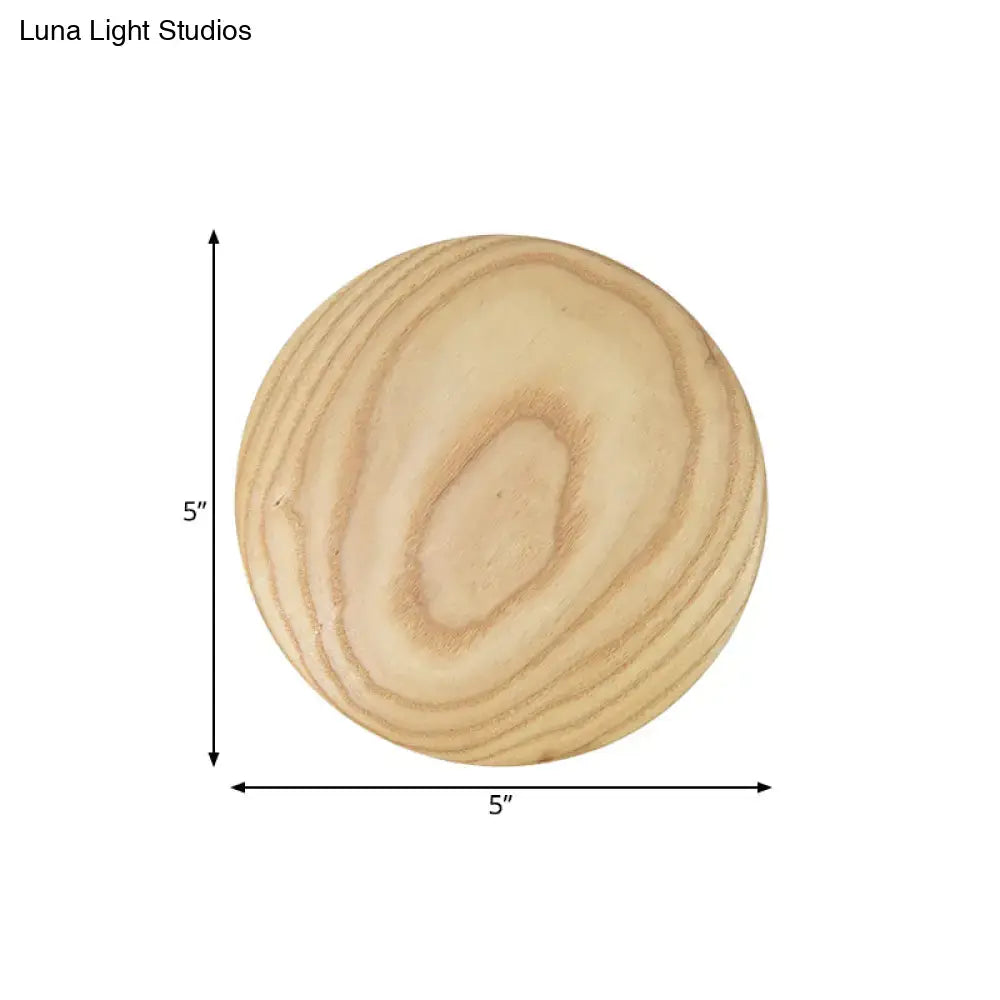 Beige Wood Wall Sconce