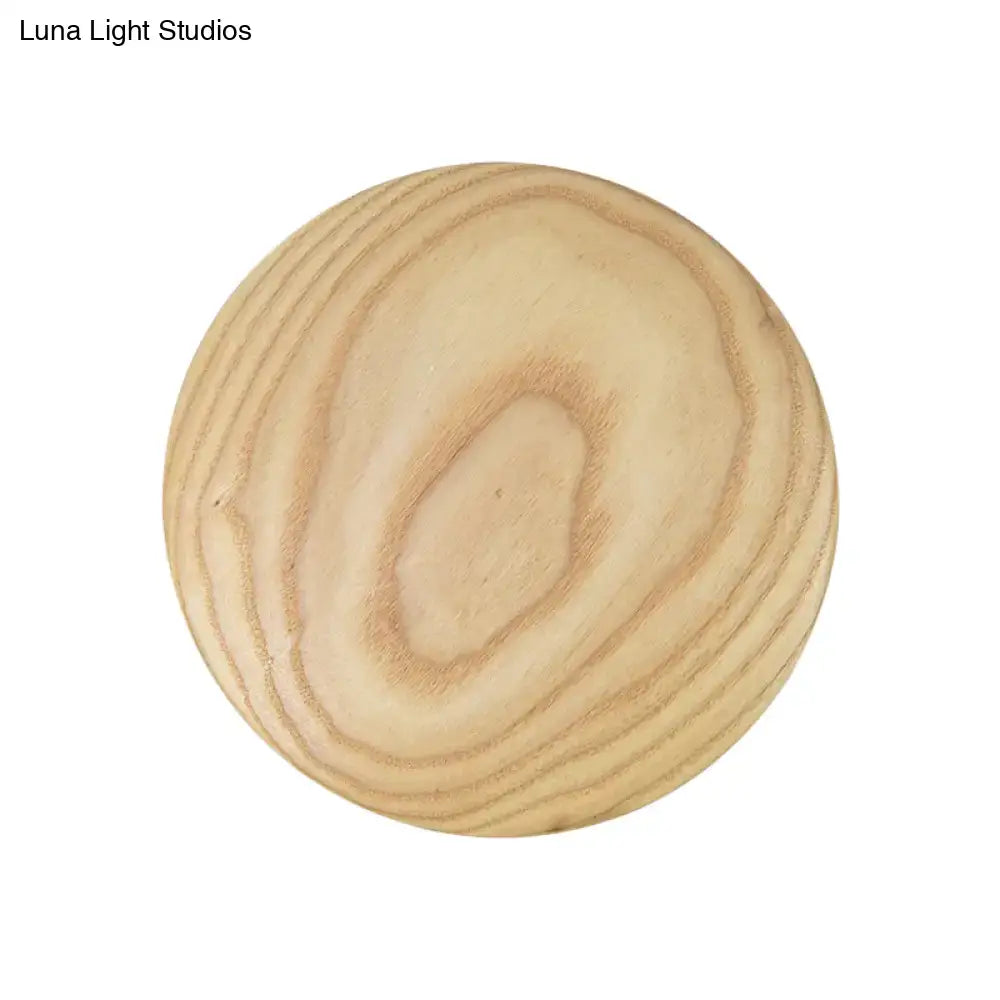 Beige Wood Wall Sconce