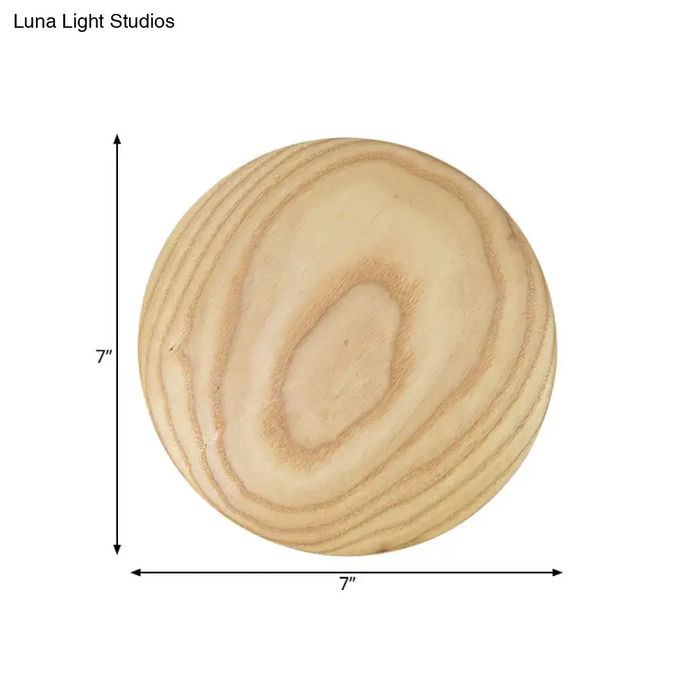 Beige Wood Wall Sconce