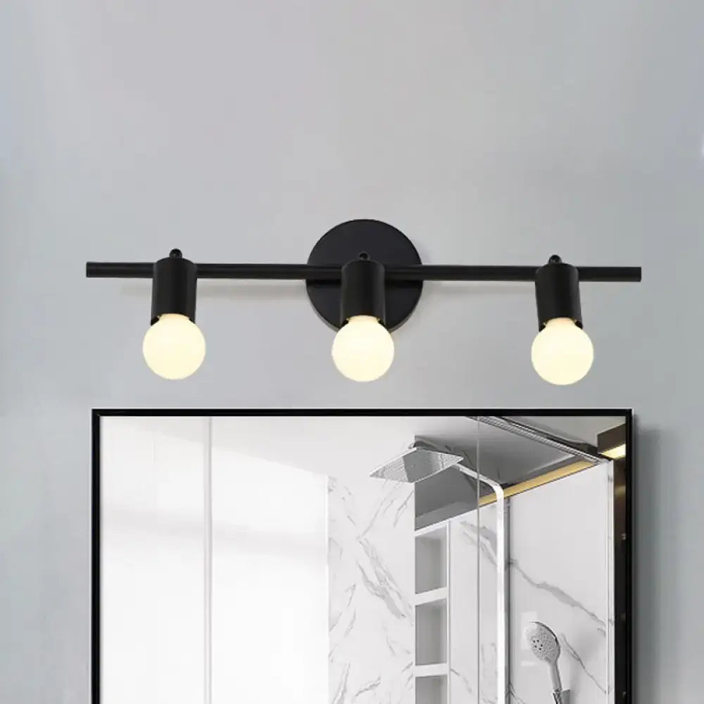 Black Metal 3-Arm Vanity Light