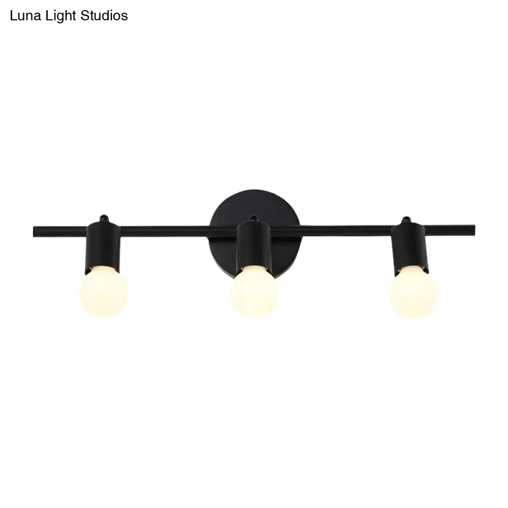 Black Metal 3-Arm Vanity Light