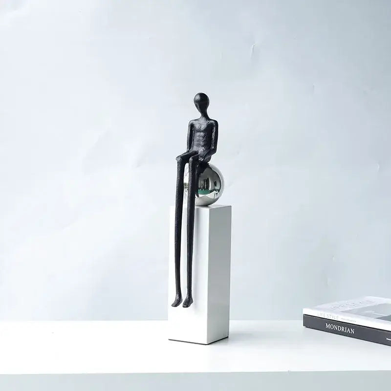 Black Metal Thinker Figurine