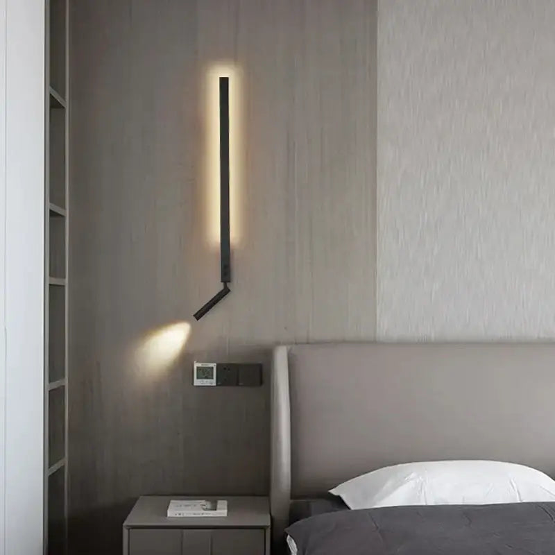 Black Adjustable Wall Sconce 115cm for Bedrooms