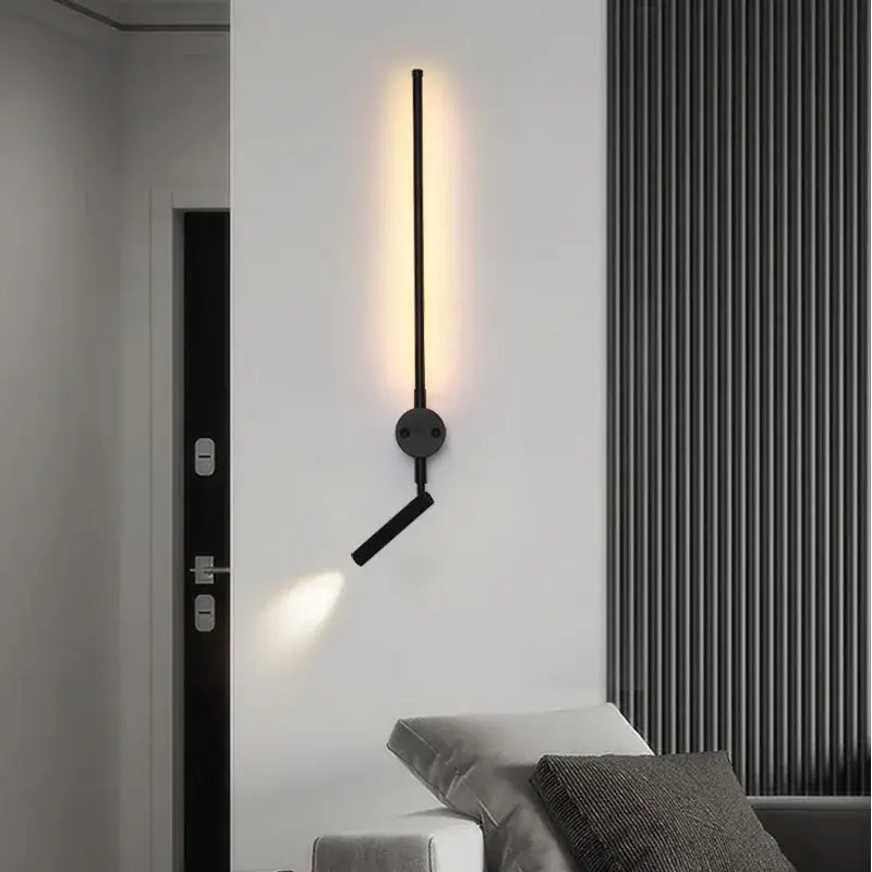 Black Adjustable Wall Sconce 115cm for Bedrooms