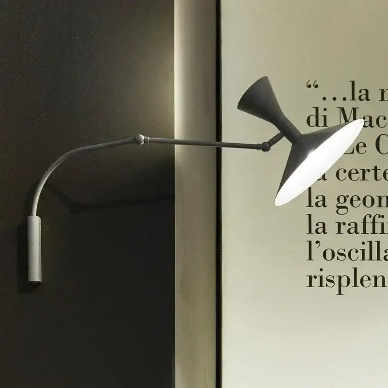 Black Long Arm Wall Lamp