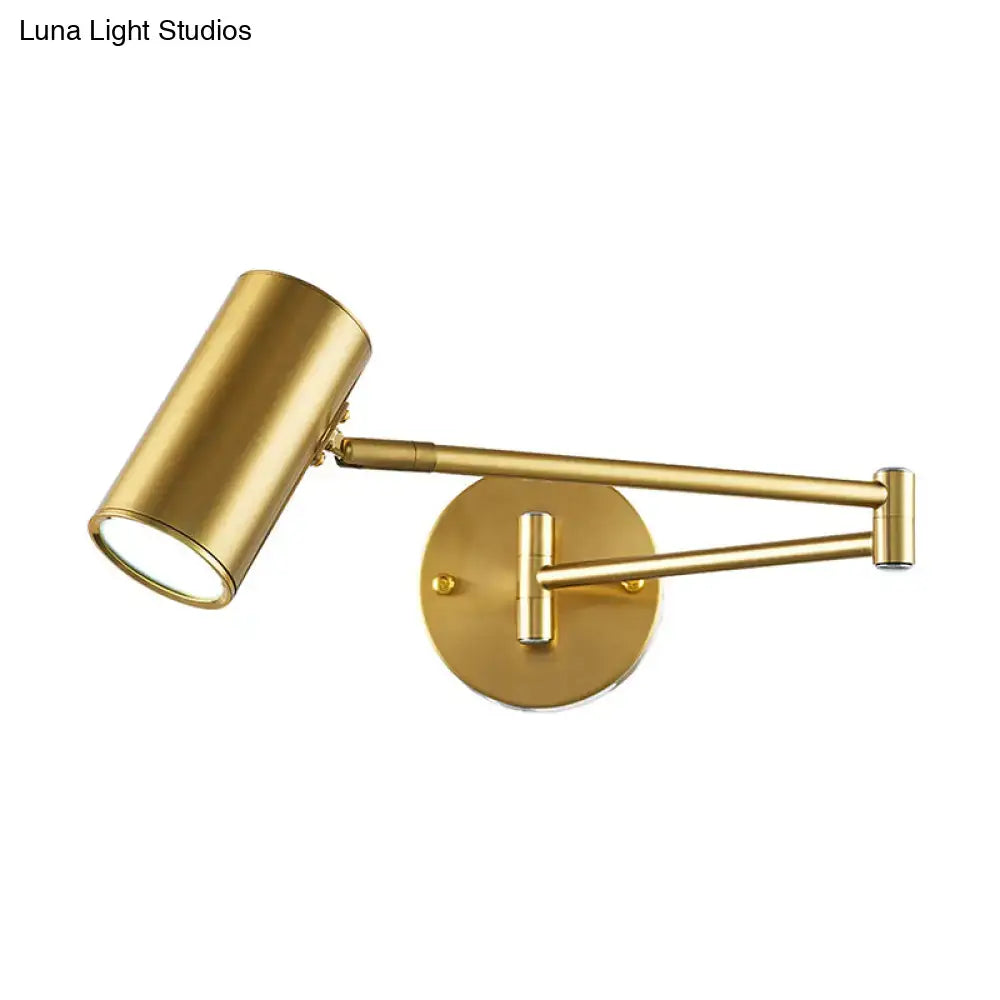 Black Gold Cylinder Wall Light