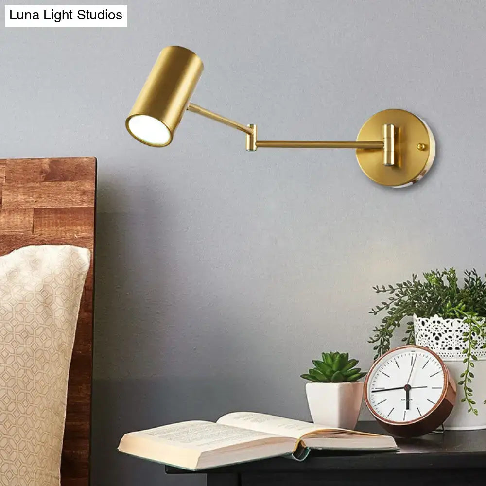 Black Gold Cylinder Wall Light