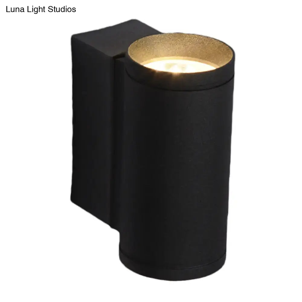 Black Metal Tubular Up-Down Wall Lamp