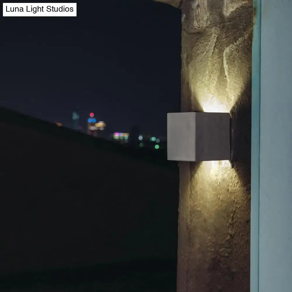 Grey Cement Square Wall Lamp