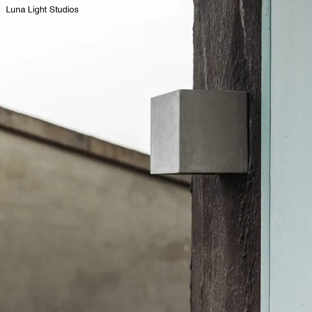 Grey Cement Square Wall Lamp
