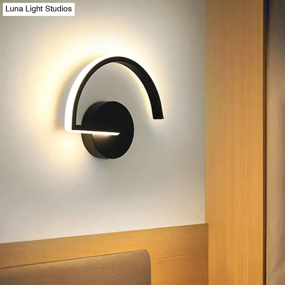 Black Curved Open-Frame Wall Sconce