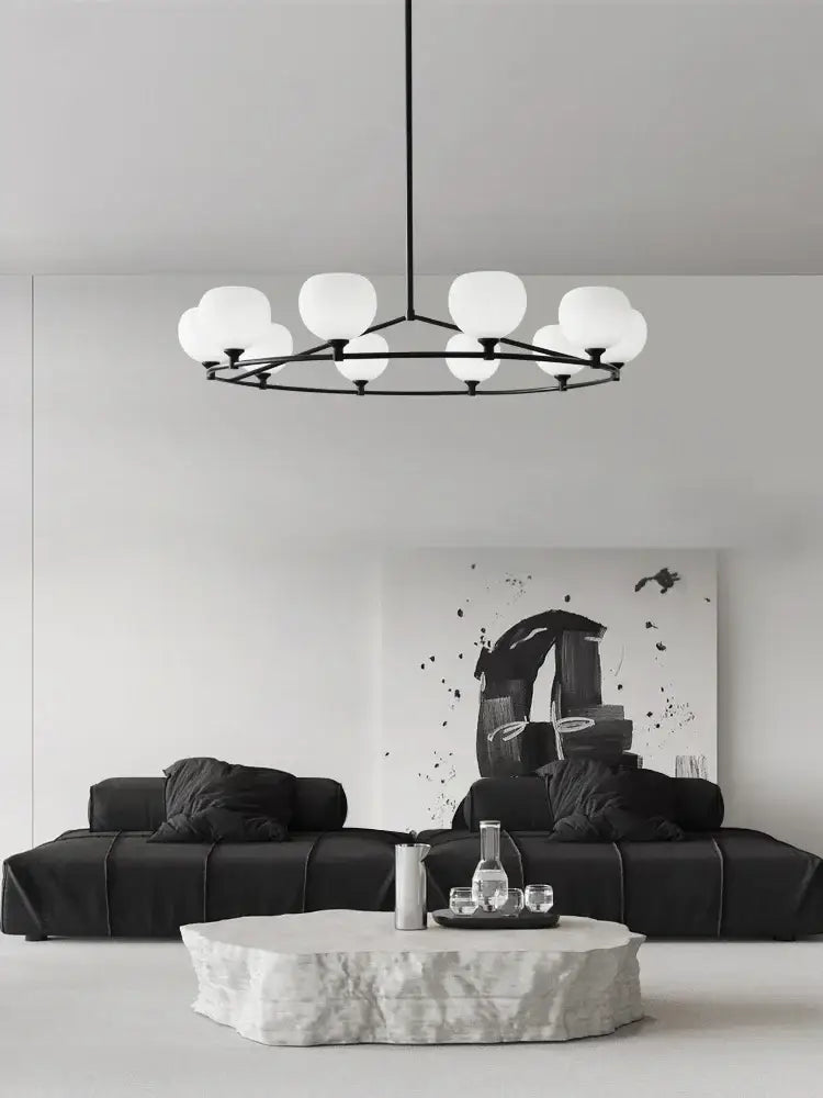 Black Copper Glass Chandelier