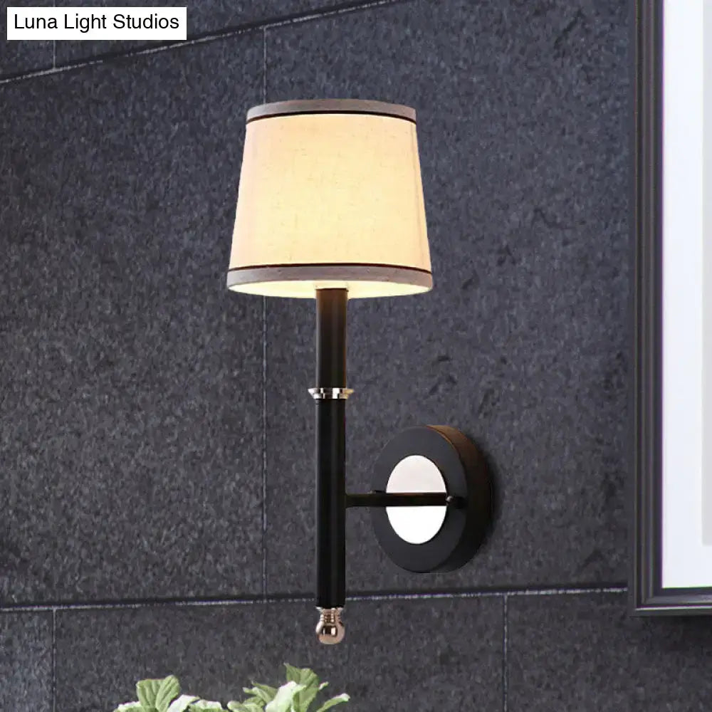 Black Flaxen Cone Wall Sconce