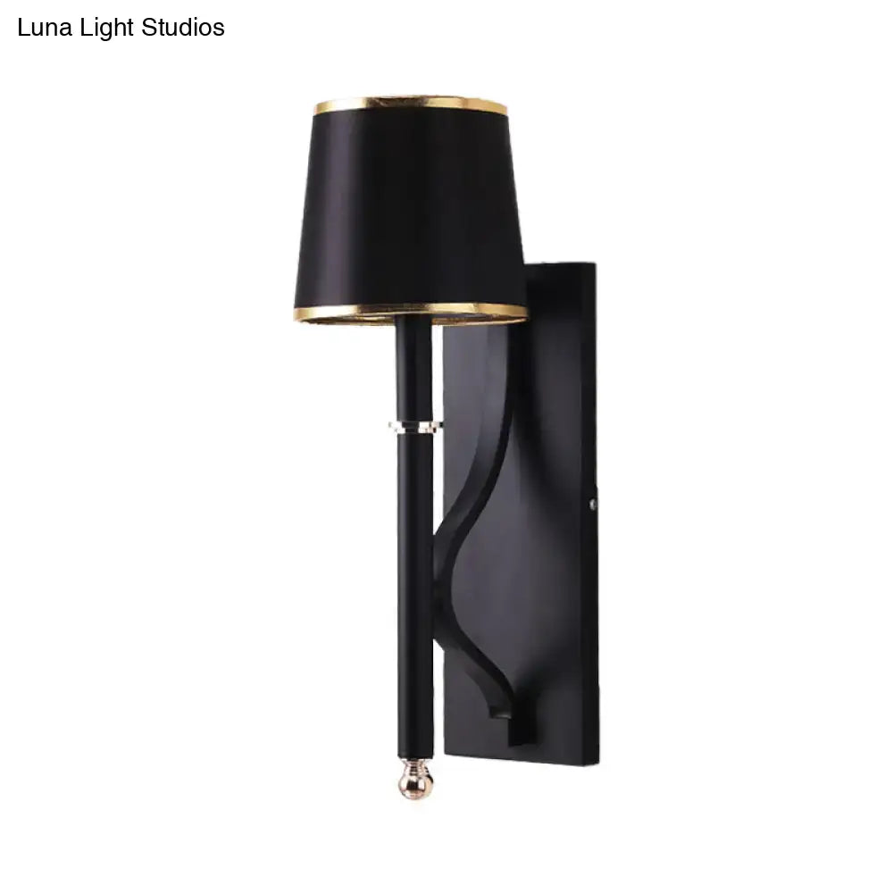 Black Flaxen Cone Wall Sconce