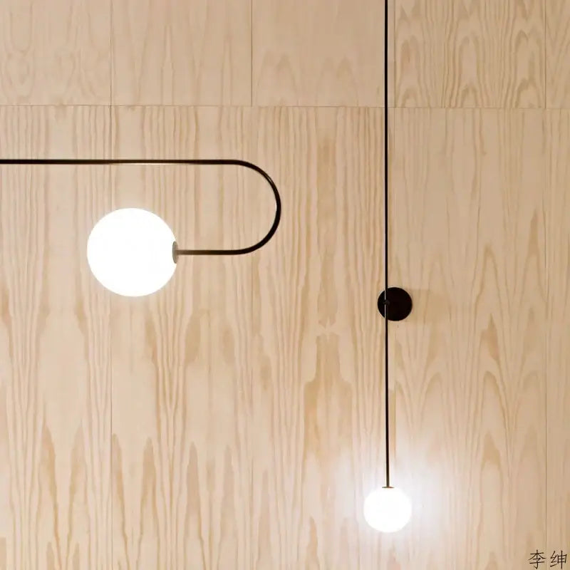 Black Glass 200cm Nordic Wall Light