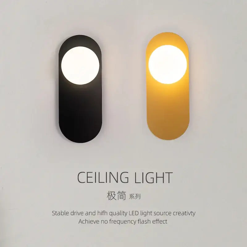 Black Gold Glass Bedroom Sconce