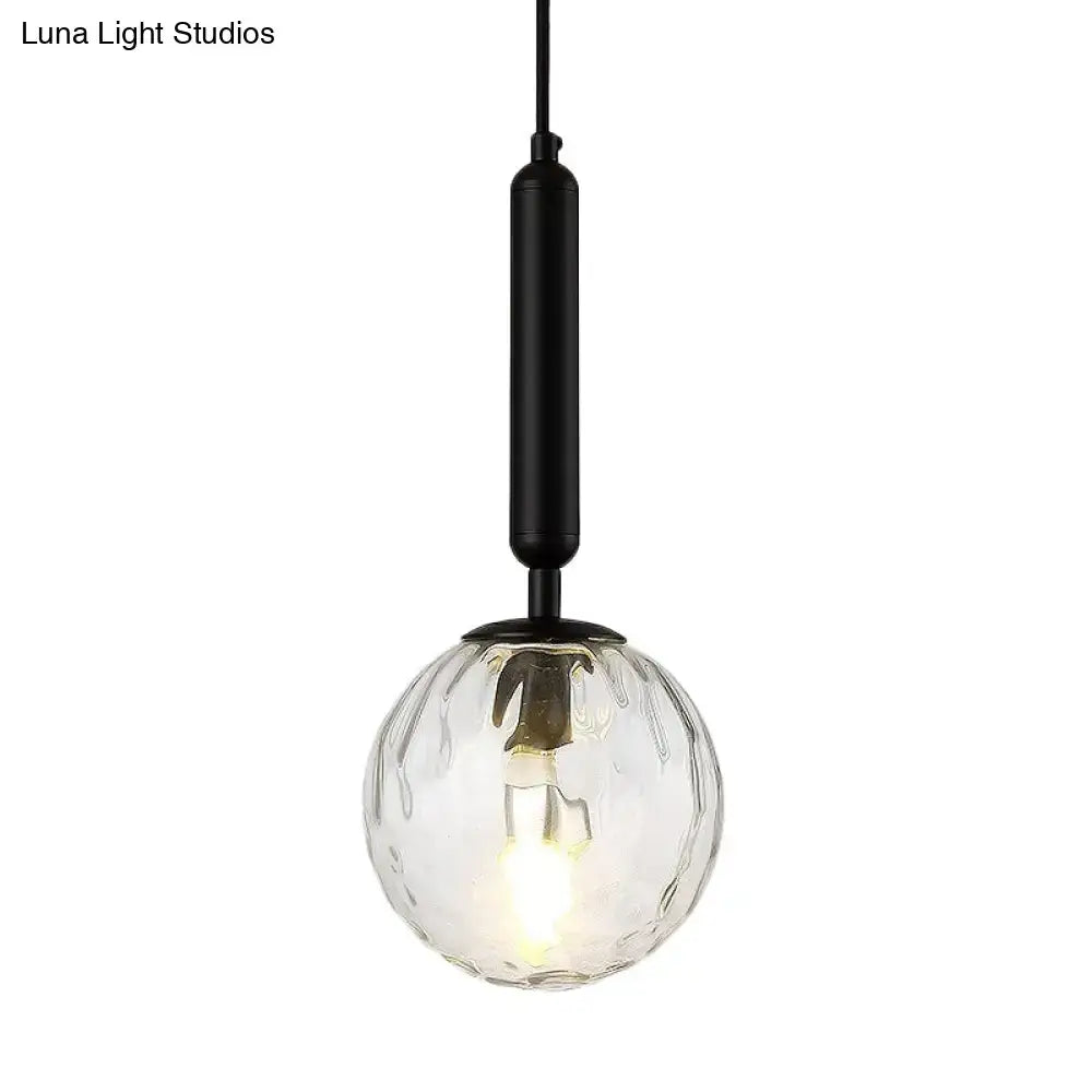 Black Gold Glass Globe Wall Sconce