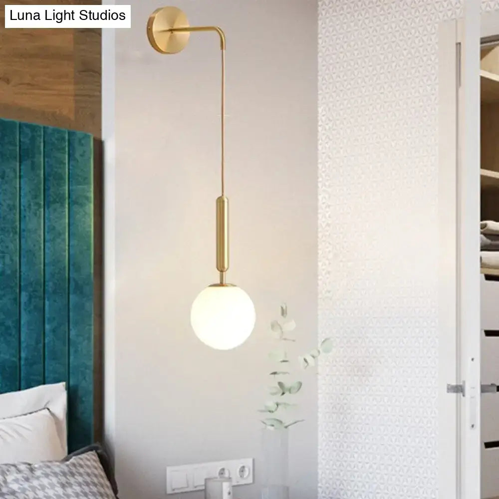 Black Gold Glass Globe Wall Sconce
