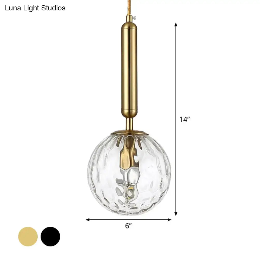 Black Gold Glass Globe Wall Sconce