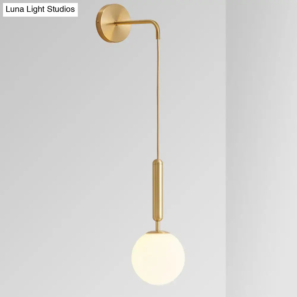 Black Gold Glass Globe Wall Sconce