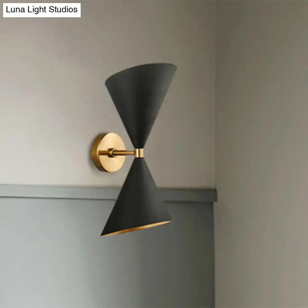 Black Double Cone Wall Lamp