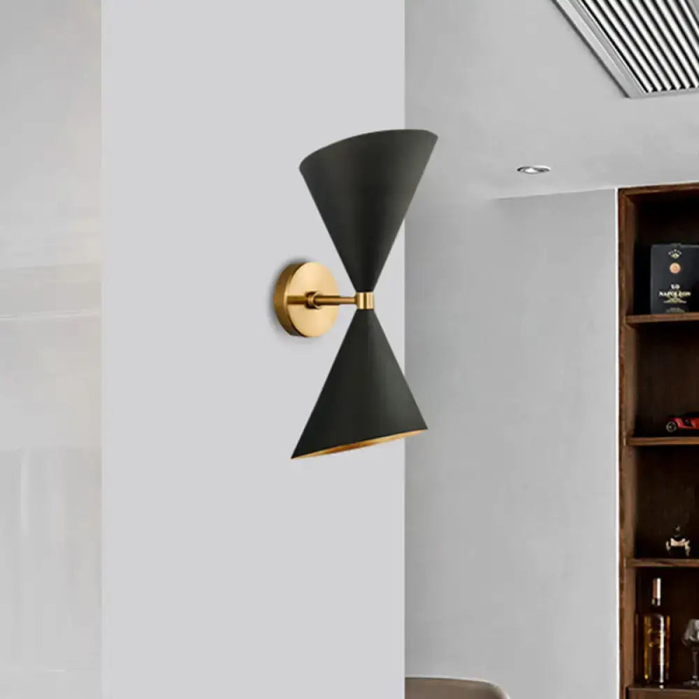 Black Double Cone Wall Lamp