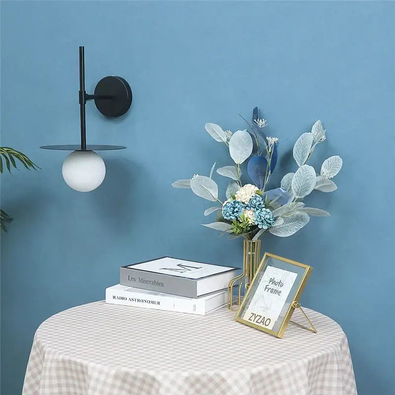 Black Iron Glass Wall Light