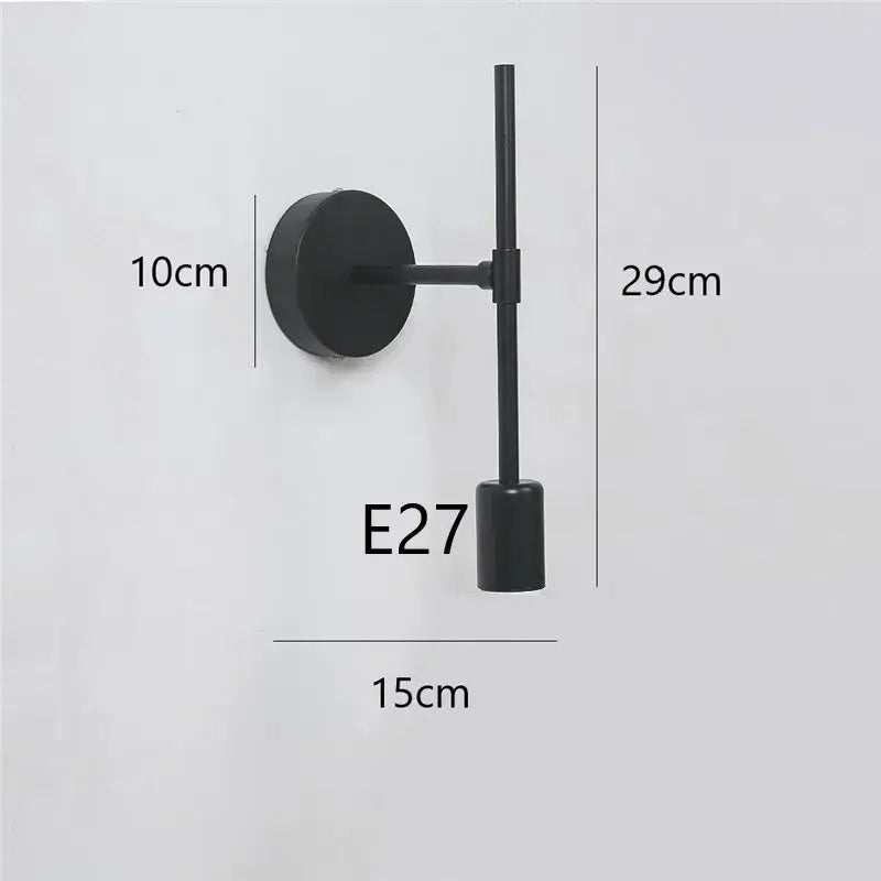 Black Iron Glass Wall Light