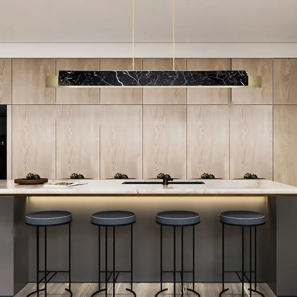 Black Marble Rectangular Light