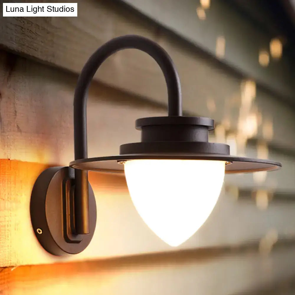 Black Coffee Weather-Resistant Outdoor Sconce