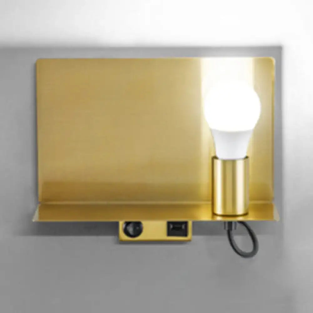 Black Metal Single-Bulb Study Wall Light