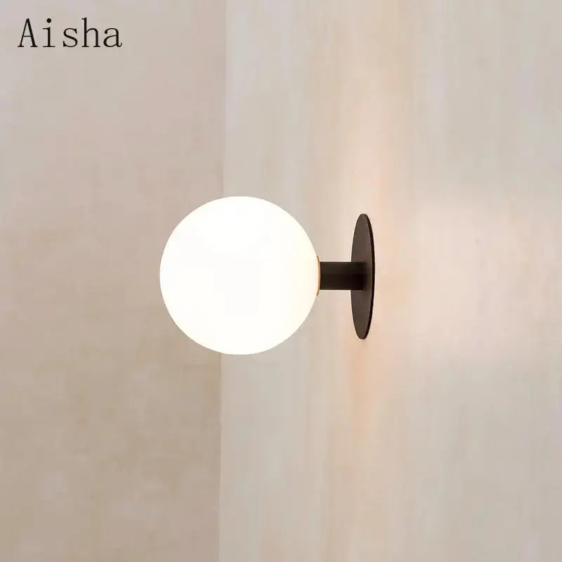 Black Globe Wall Lamp