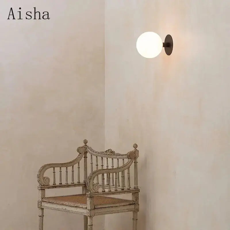 Black Globe Wall Lamp
