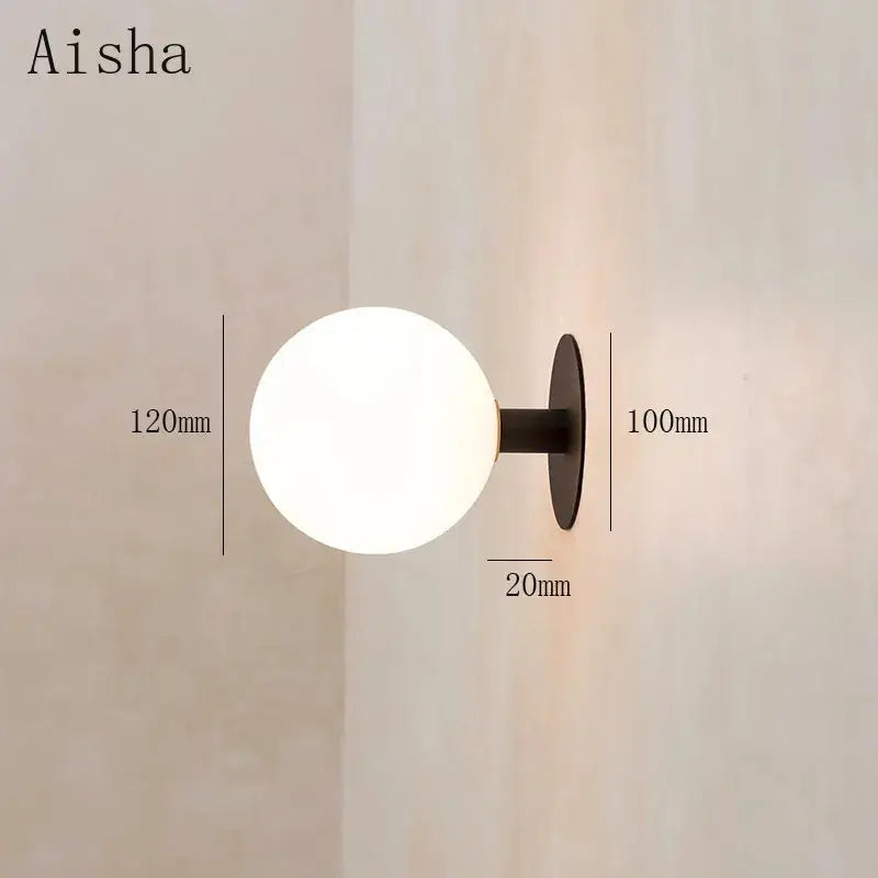 Black Globe Wall Lamp