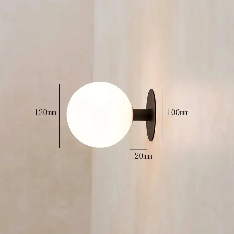 Black Globe Wall Lamp