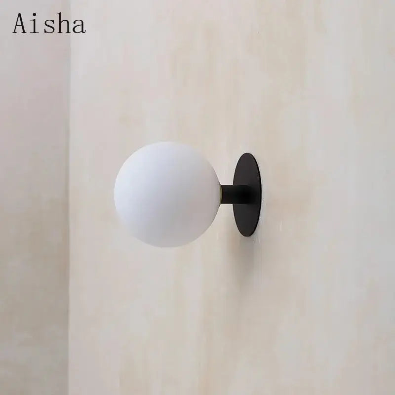 Black Globe Wall Lamp