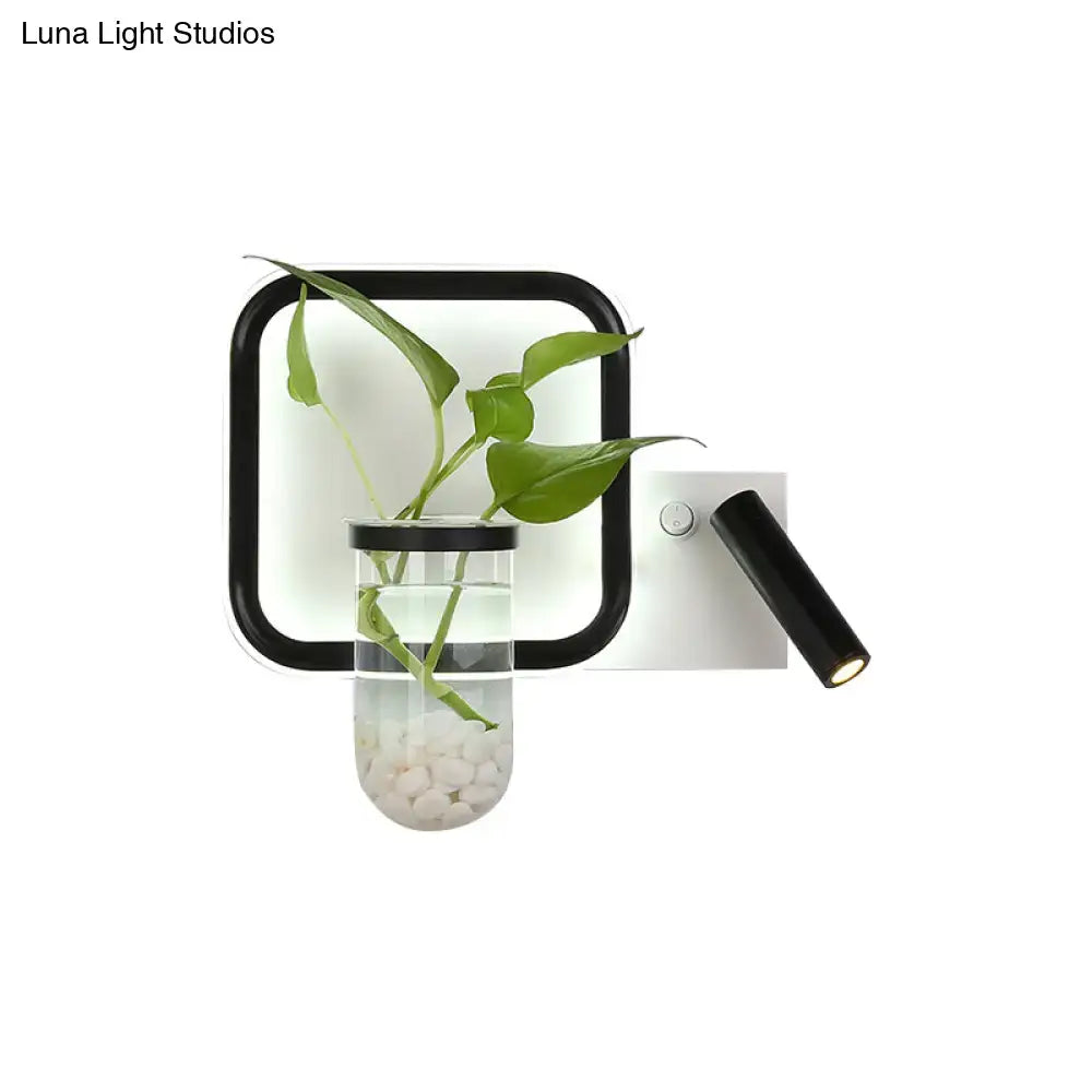 Glass Plant Sconce Light